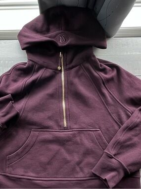 lululemon athletica Plum Half-Zip Hoodie with Gold Zipper